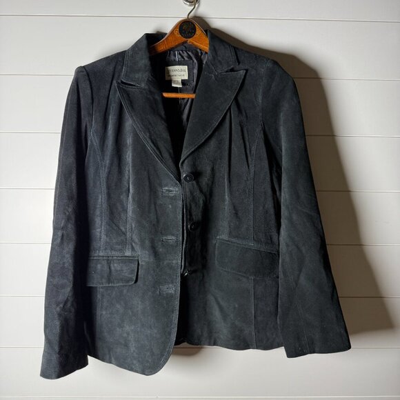 St. John's Bay Black Washable Suede Jacket Size Large - Picture 1 of 7